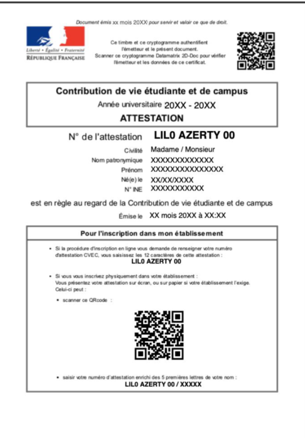 A Quoi Ressemble L Attestation De Cvec Institut Catholique De Paris